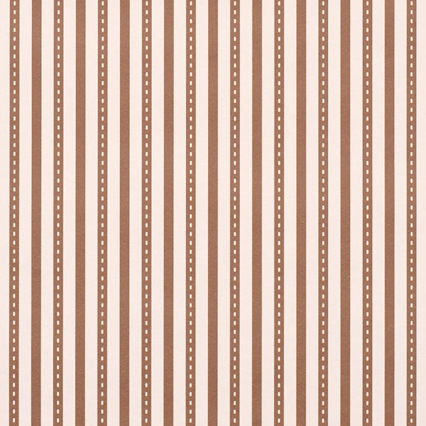 Mathis Ticking Stripe Wallpaper in umber color - pattern number 5018205 - by Schumacher in the Stripe Wallcovering Collection collection