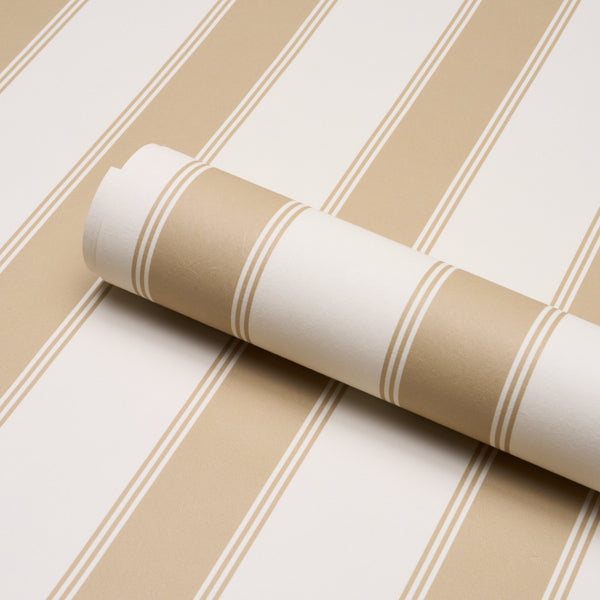 Rafe Stripe Wallpaper in neutral color - pattern number 5018213 - by Schumacher in the Stripe Wallcovering Collection collection