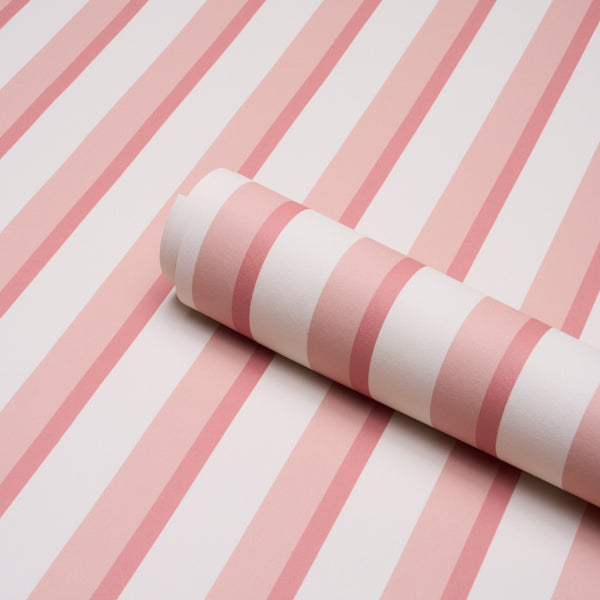 Rigsby Stripe Wallpaper in pink color - pattern number 5018222 - by Schumacher in the Stripe Wallcovering Collection collection