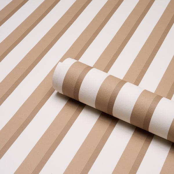 Rigsby Stripe Wallpaper in driftwood color - pattern number 5018223 - by Schumacher in the Stripe Wallcovering Collection collection