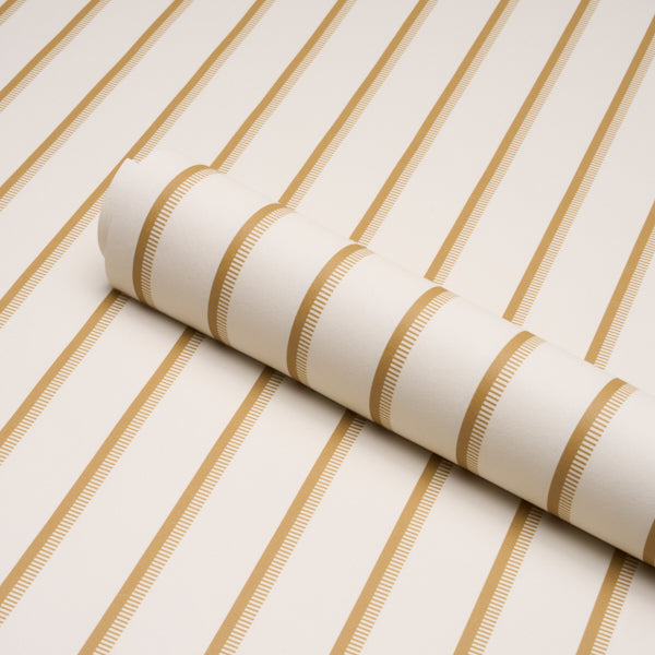 Tyla Stripe Wallpaper in dijon color - pattern number 5018231 - by Schumacher in the Stripe Wallcovering Collection collection