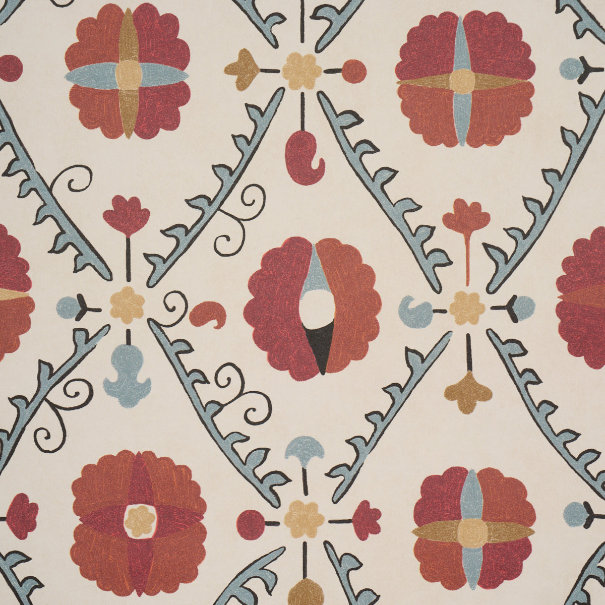 Amal Wallpaper in Tent Red &amp; Blue color - pattern number 5018280 - by Schumacher in the Johnson Hartig collection