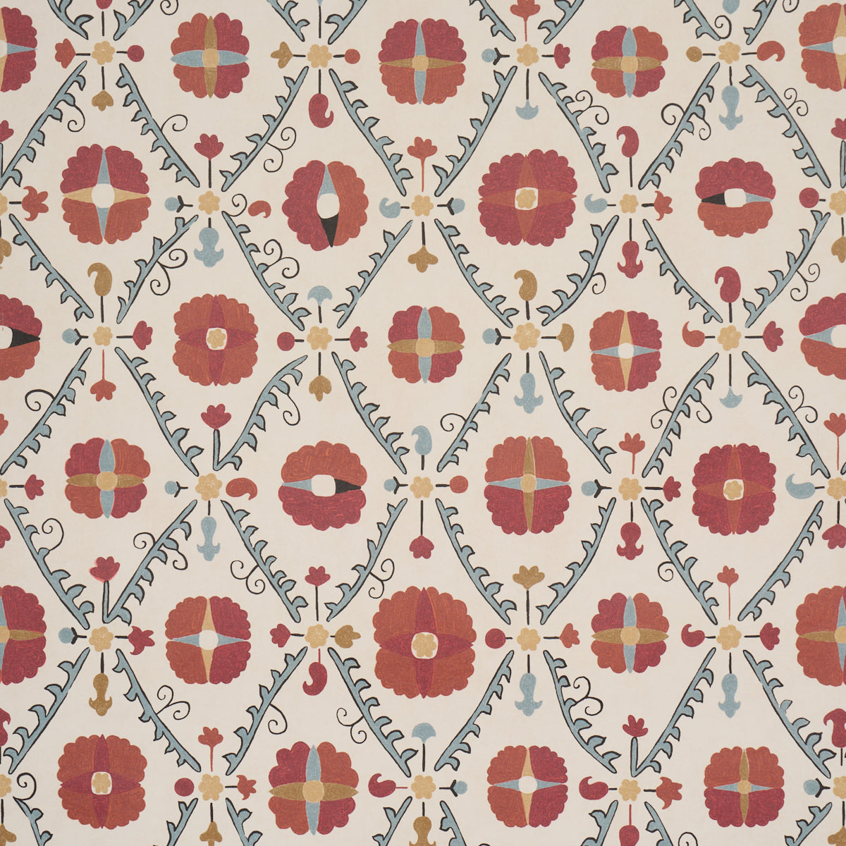 Amal Wallpaper in Tent Red &amp; Blue color - pattern number 5018280 - by Schumacher in the Johnson Hartig collection