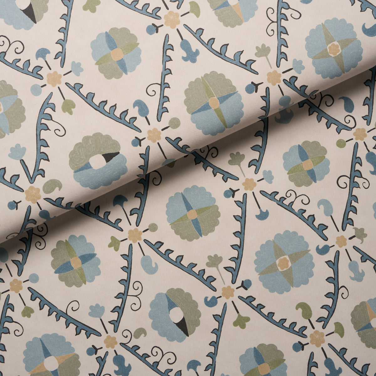 Amal Wallpaper in Calm Blue/laurel Green color - pattern number 5018281 - by Schumacher in the Johnson Hartig collection