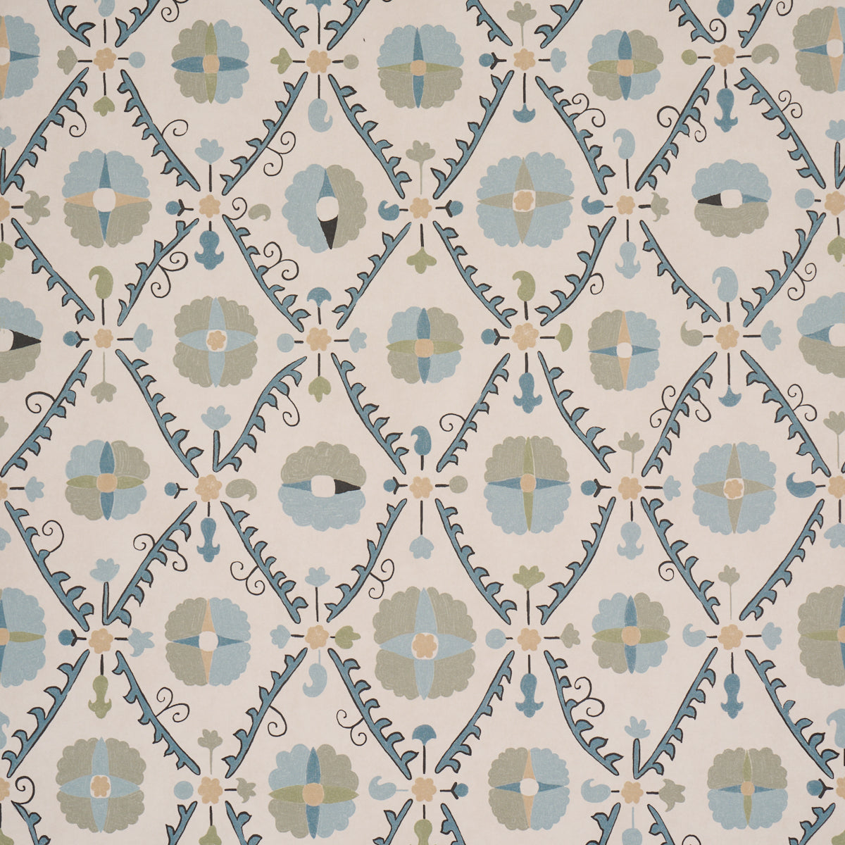 Amal Wallpaper in Calm Blue/laurel Green color - pattern number 5018281 - by Schumacher in the Johnson Hartig collection