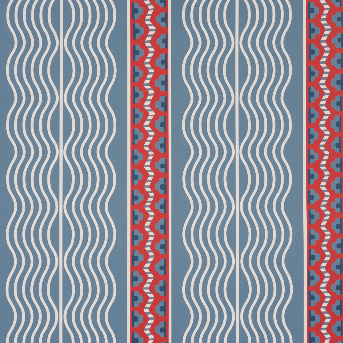 Crème Anglaise Wallpaper in French Red &amp; Blue color - pattern number 5018300 - by Schumacher in the Johnson Hartig collection