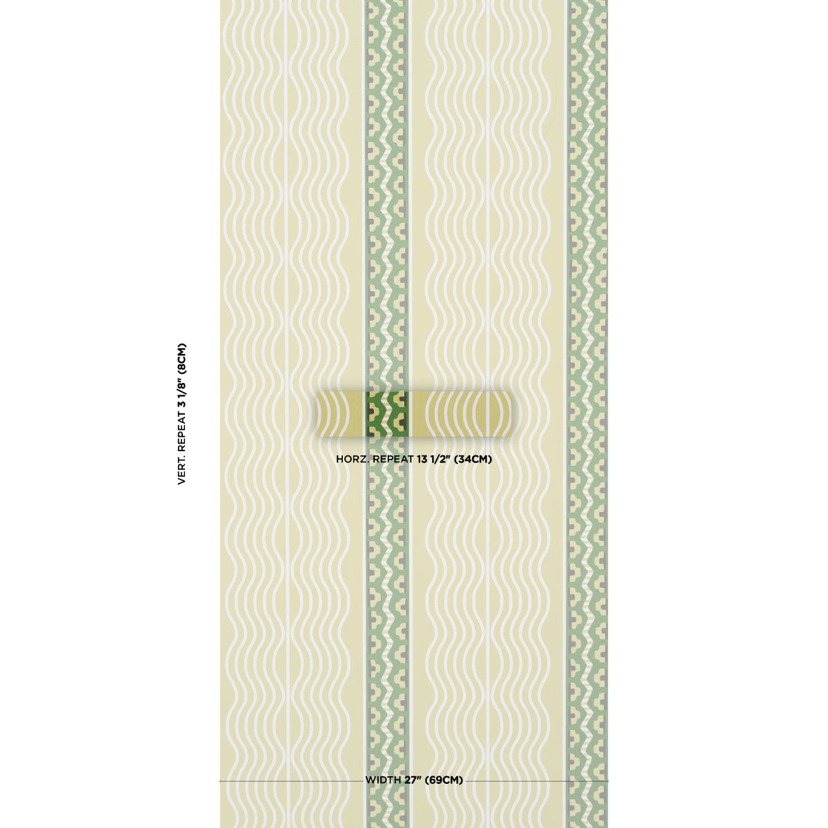 Crème Anglaise Wallpaper in Juniper Green color - pattern number 5018301 - by Schumacher in the Johnson Hartig collection