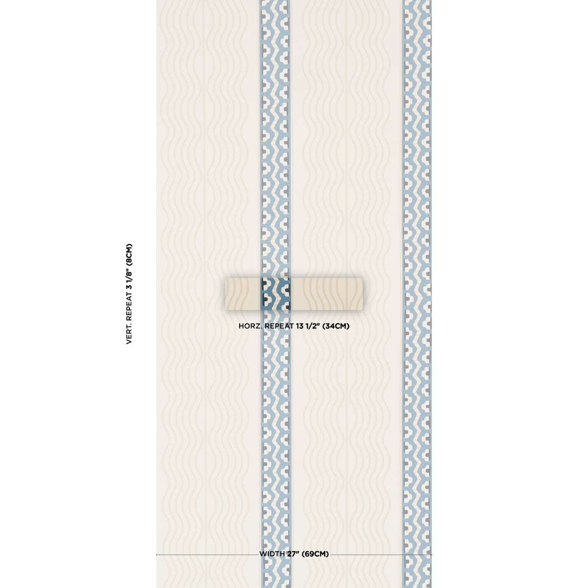 Crème Anglaise Wallpaper in English Cream/denim Blue color - pattern number 5018302 - by Schumacher in the Johnson Hartig collection