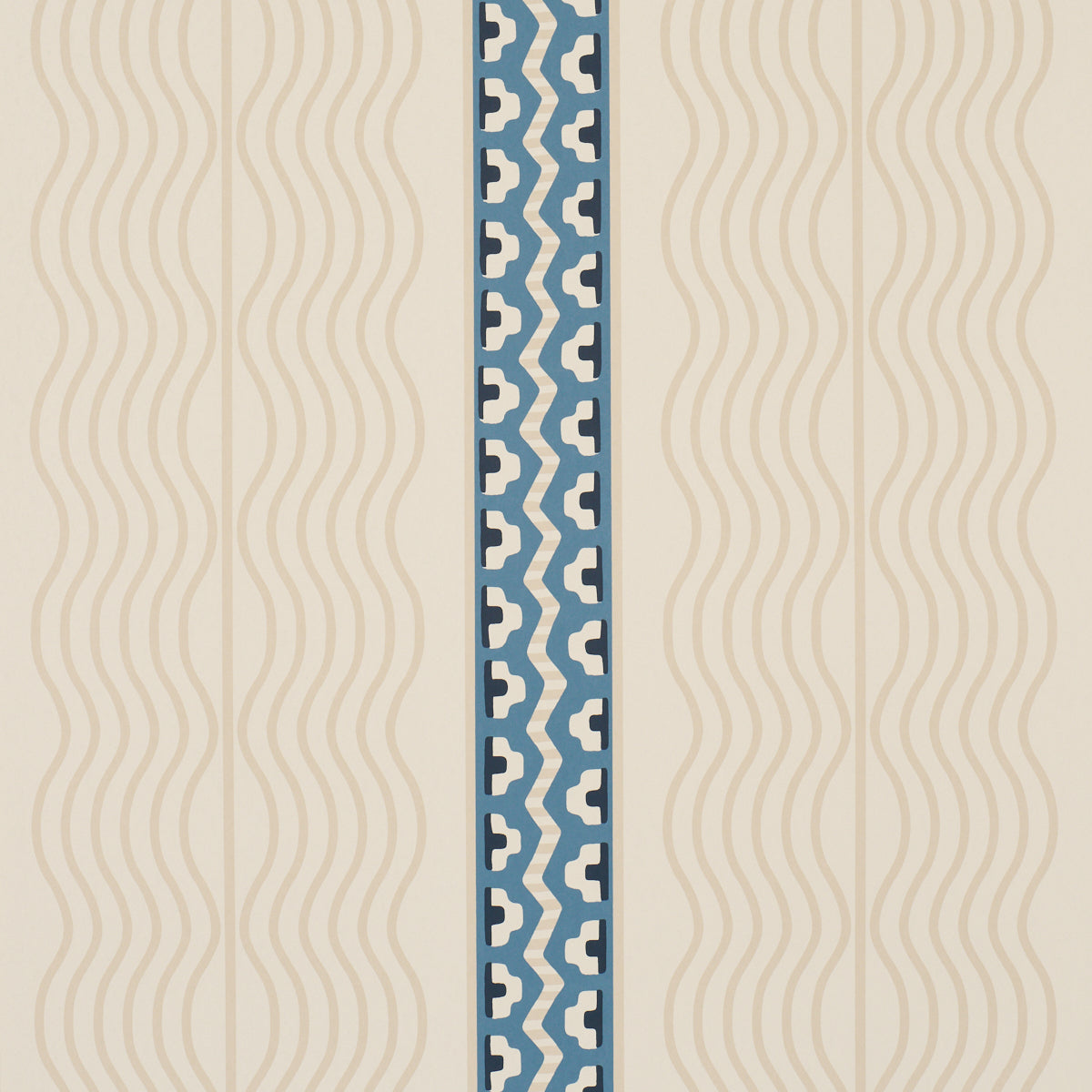 Crème Anglaise Wallpaper in English Cream/denim Blue color - pattern number 5018302 - by Schumacher in the Johnson Hartig collection