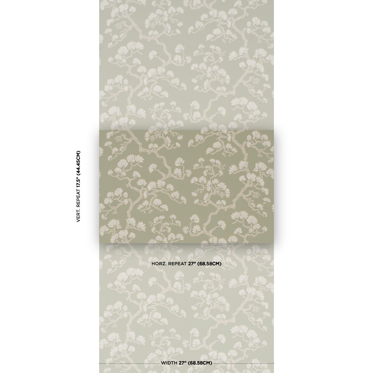 Hinata Wallpaper in sage color - pattern number 5018330 - by Schumacher in the Japonisme collection