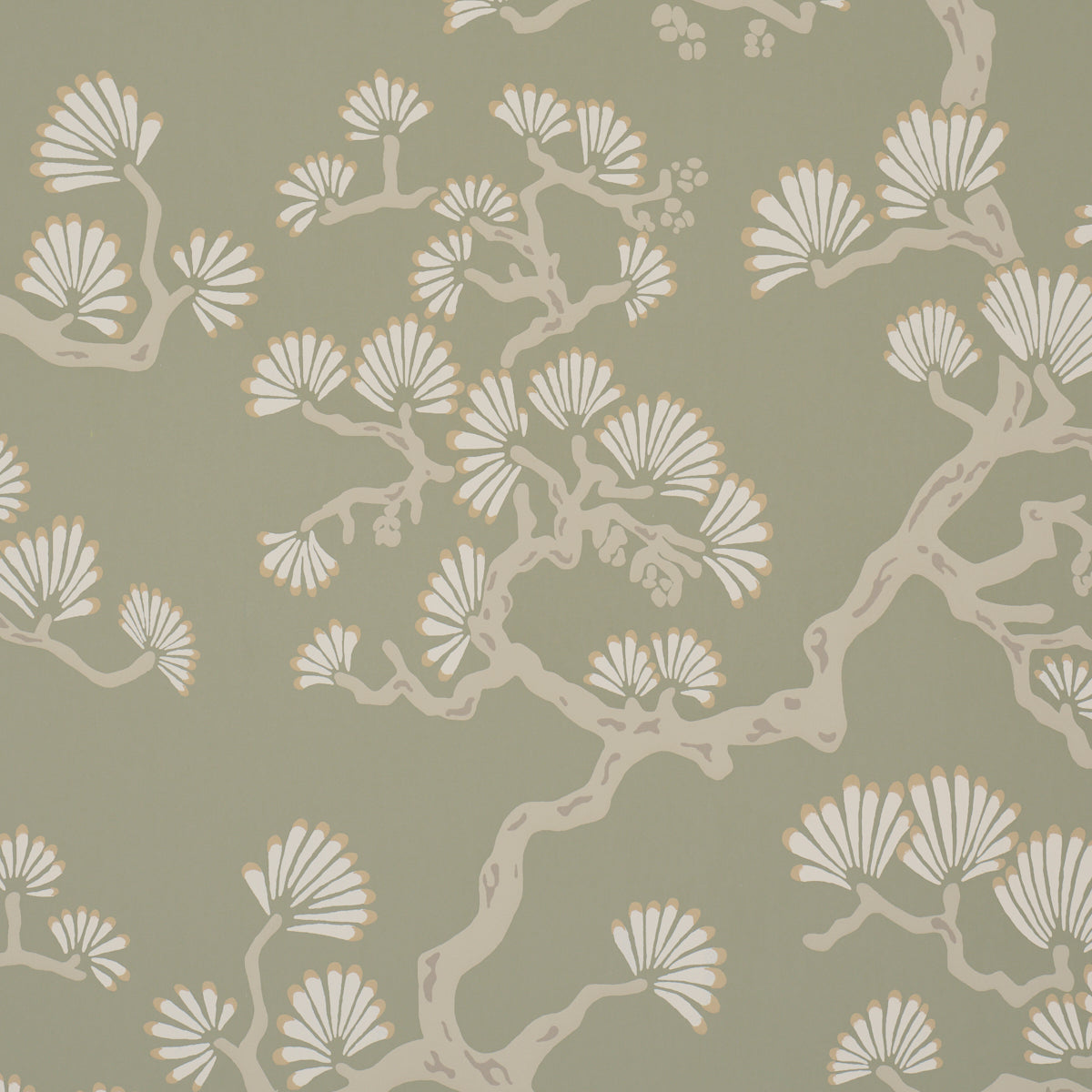 Hinata Wallpaper in sage color - pattern number 5018330 - by Schumacher in the Japonisme collection