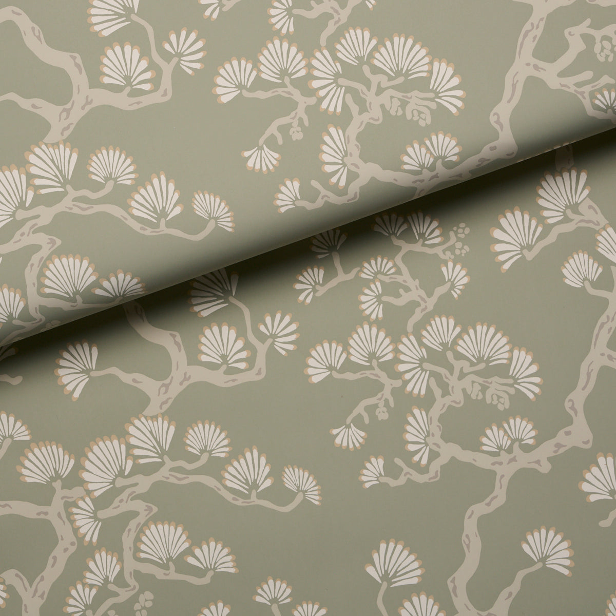 Hinata Wallpaper in sage color - pattern number 5018330 - by Schumacher in the Japonisme collection