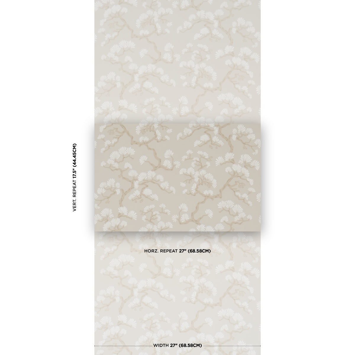 Hinata Wallpaper in stone color - pattern number 5018331 - by Schumacher in the Japonisme collection