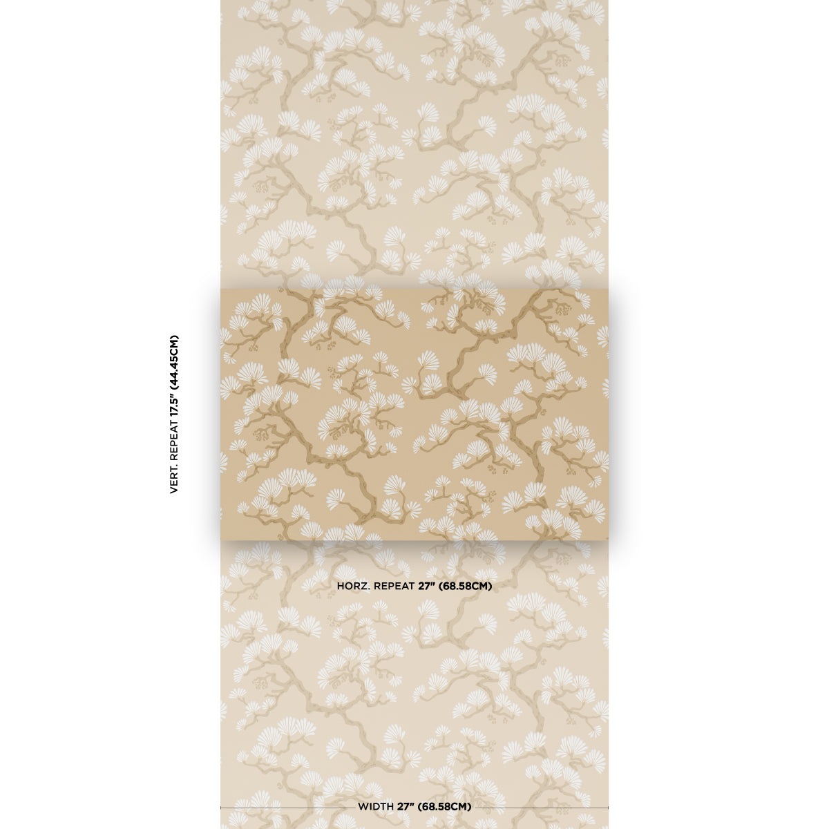 Hinata Wallpaper in neutral color - pattern number 5018332 - by Schumacher in the Japonisme collection