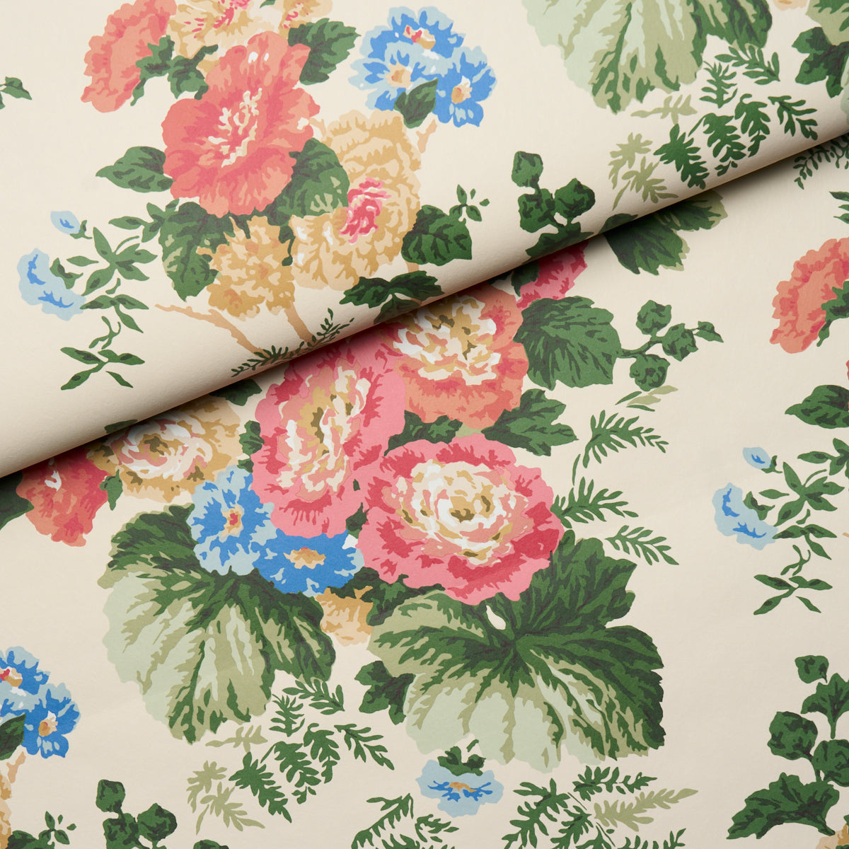 Wycombe Park Wallpaper in Red &amp; Blue color - pattern number 5018340 - by Schumacher in the Schumacher Classics collection