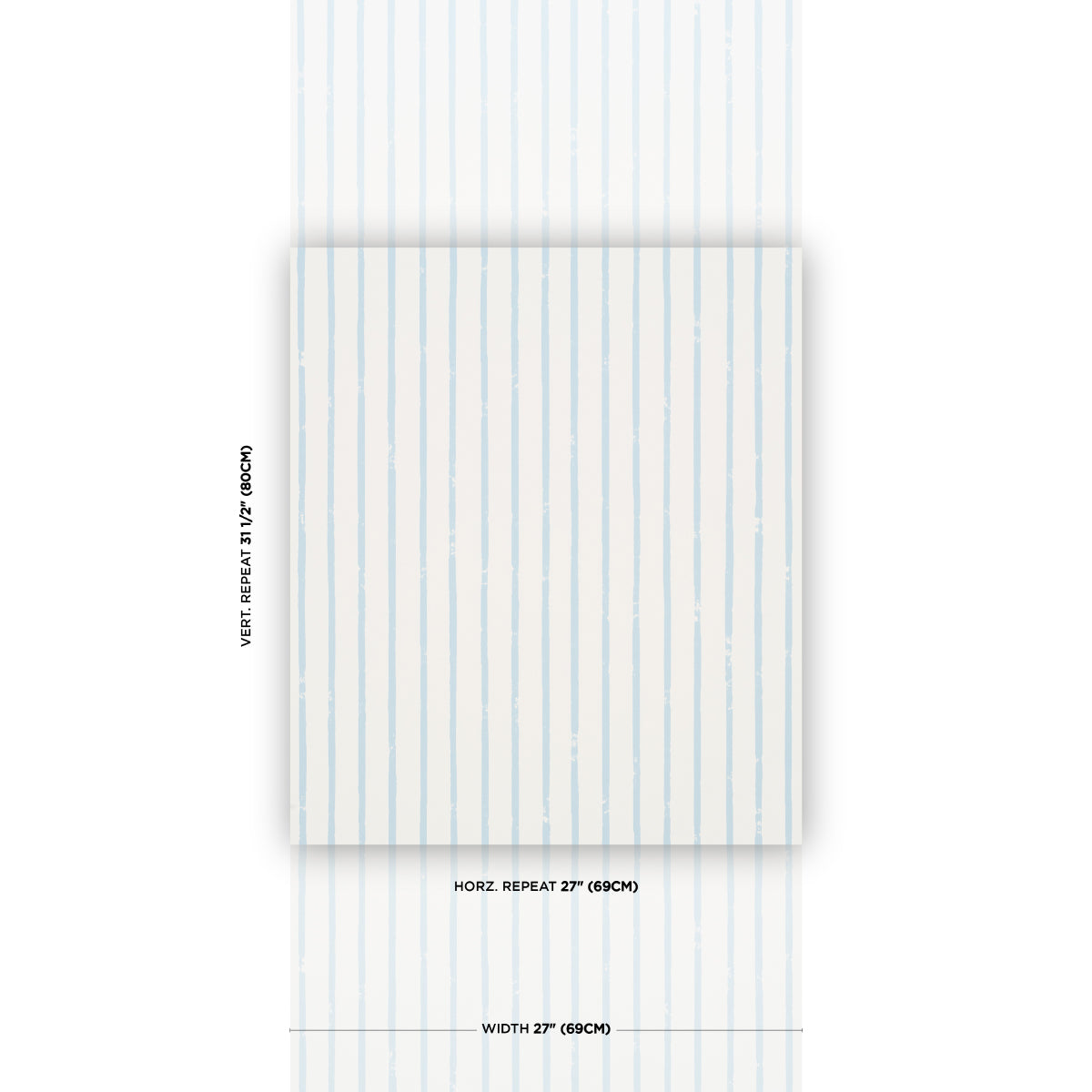 Springs Stripe Wallpaper in Sky color - pattern number 5018352 - by Schumacher in the Stars and Stripes collection