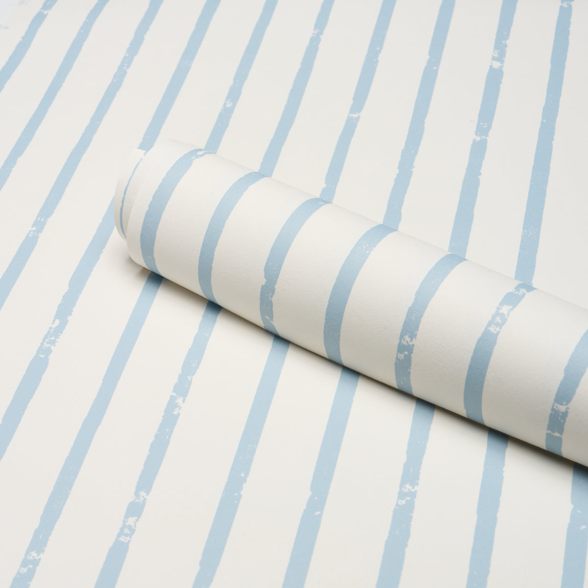 Springs Stripe Wallpaper in Sky color - pattern number 5018352 - by Schumacher in the Stars and Stripes collection