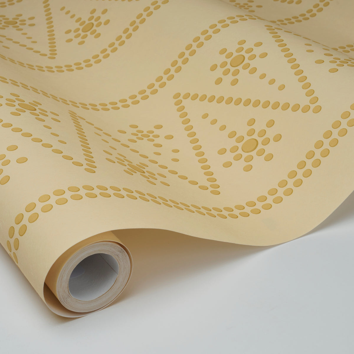 The Pearlies Wallpaper in soft gold color - pattern number 5018371 - by Schumacher in the Backdrop I collection