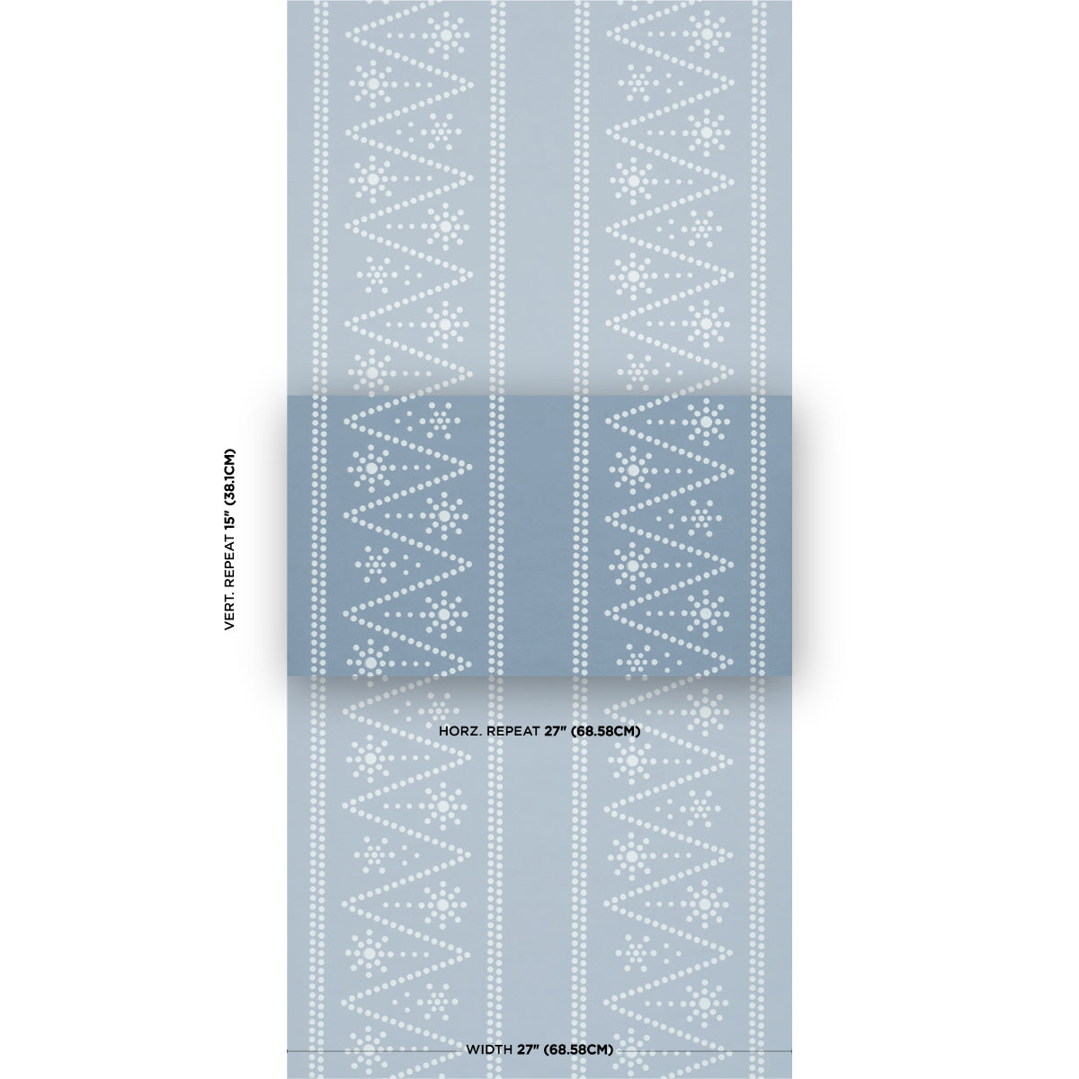 The Pearlies Wallpaper in soft blue color - pattern number 5018372 - by Schumacher in the Backdrop I collection