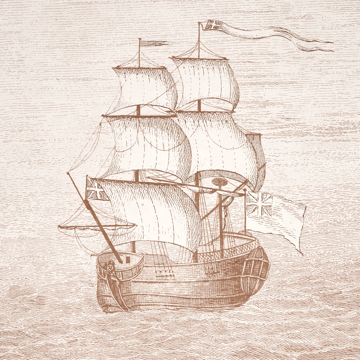 Philadelphia Harbor Panel Wallpaper in Sepia color - pattern number 5018391 - by Schumacher in the American Heritage collection