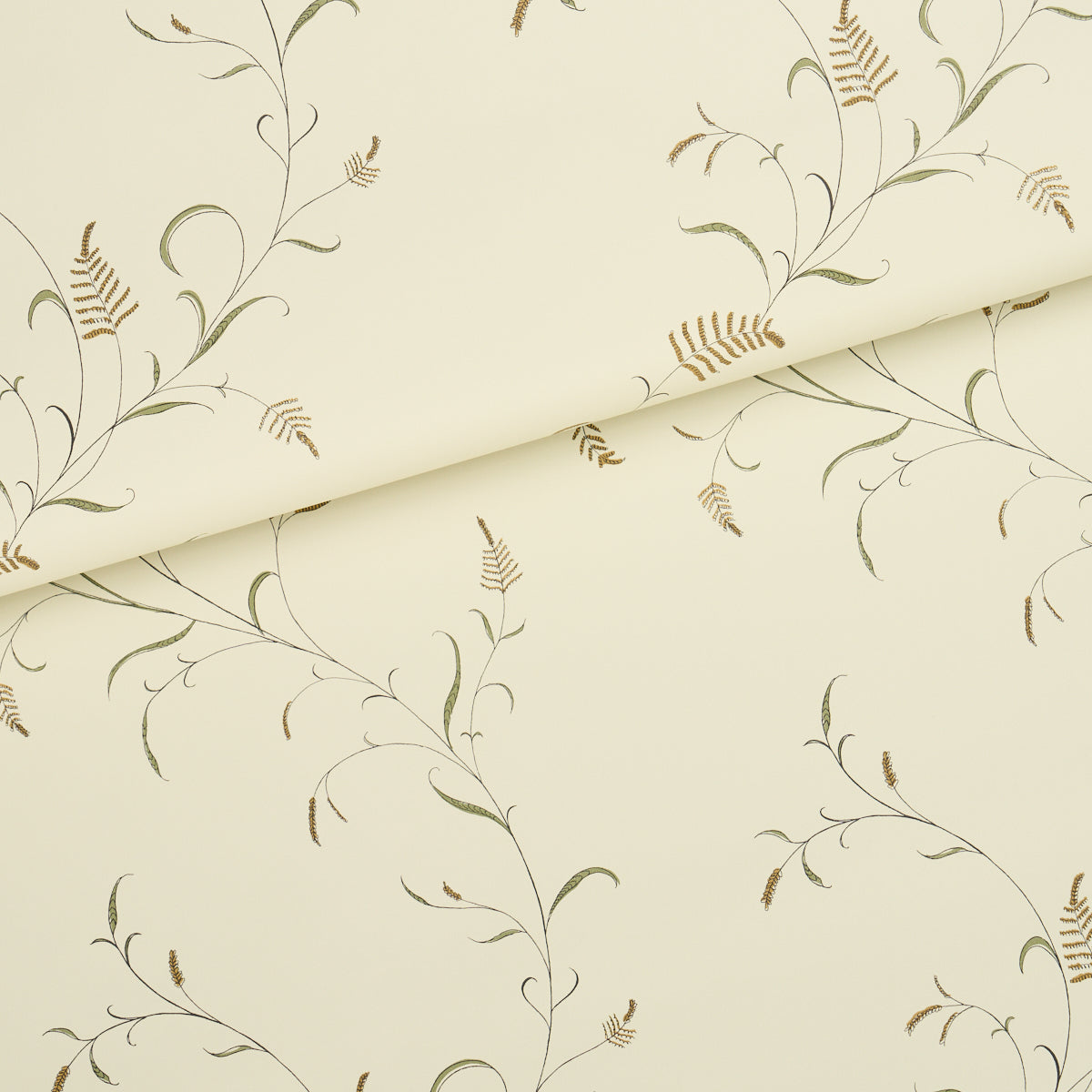 Winding Wheat Wallpaper in Green color - pattern number 5018431 - by Schumacher in the American Heritage collection
