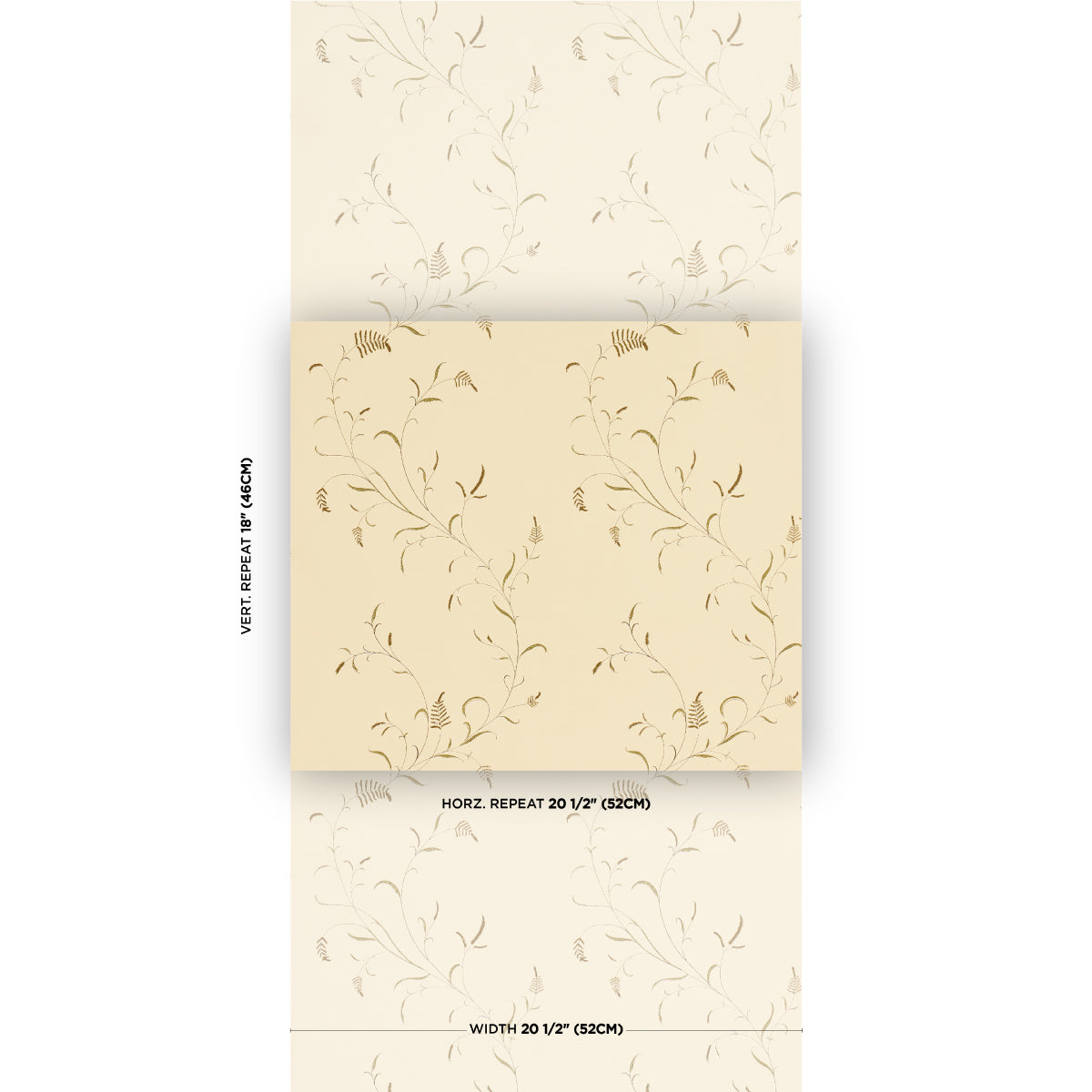 Winding Wheat Wallpaper in Yellow color - pattern number 5018432 - by Schumacher in the American Heritage collection