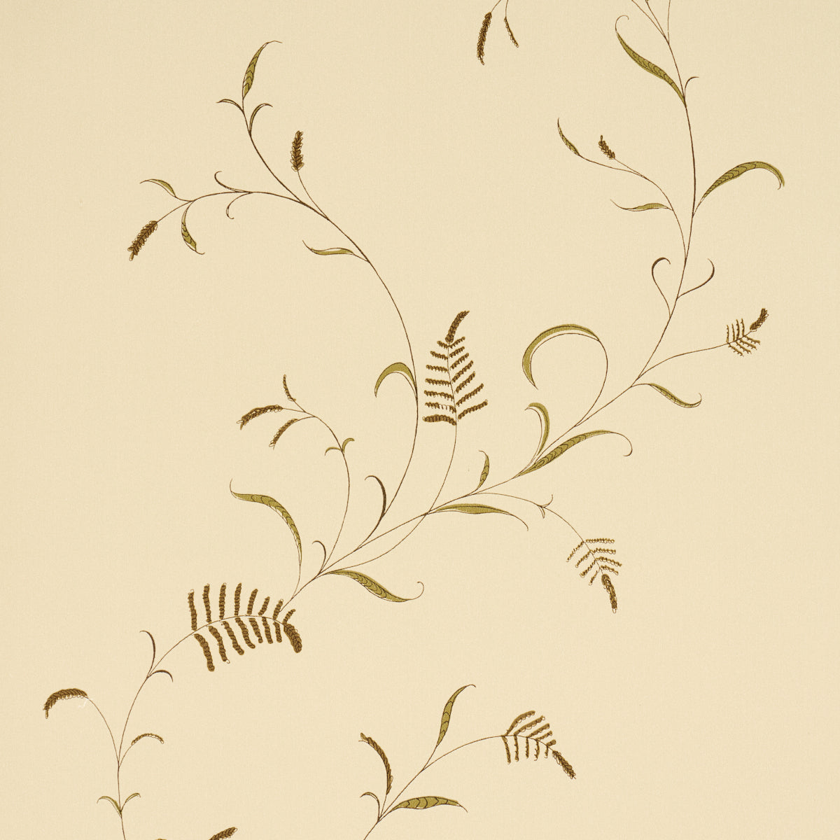 Winding Wheat Wallpaper in Yellow color - pattern number 5018432 - by Schumacher in the American Heritage collection