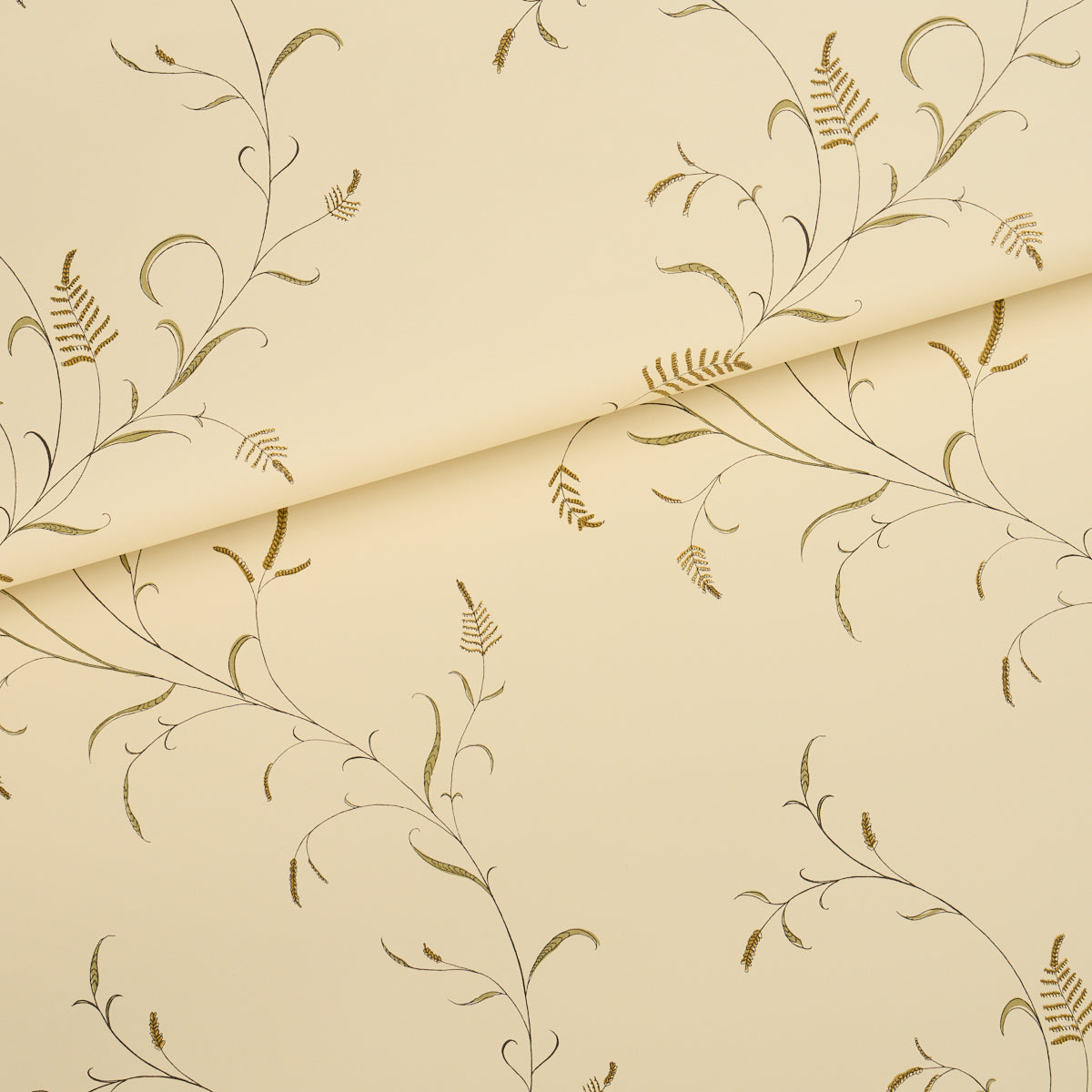 Winding Wheat Wallpaper in Yellow color - pattern number 5018432 - by Schumacher in the American Heritage collection