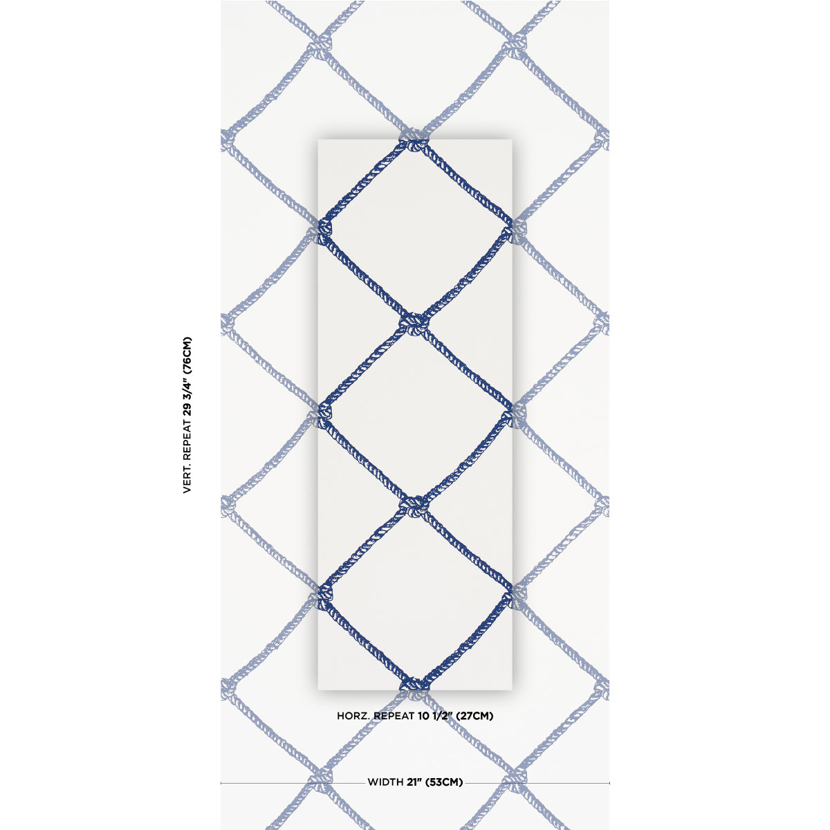 Large Rope Wallpaper in Navy color - pattern number 5019291 - by Schumacher in the Tillett collection