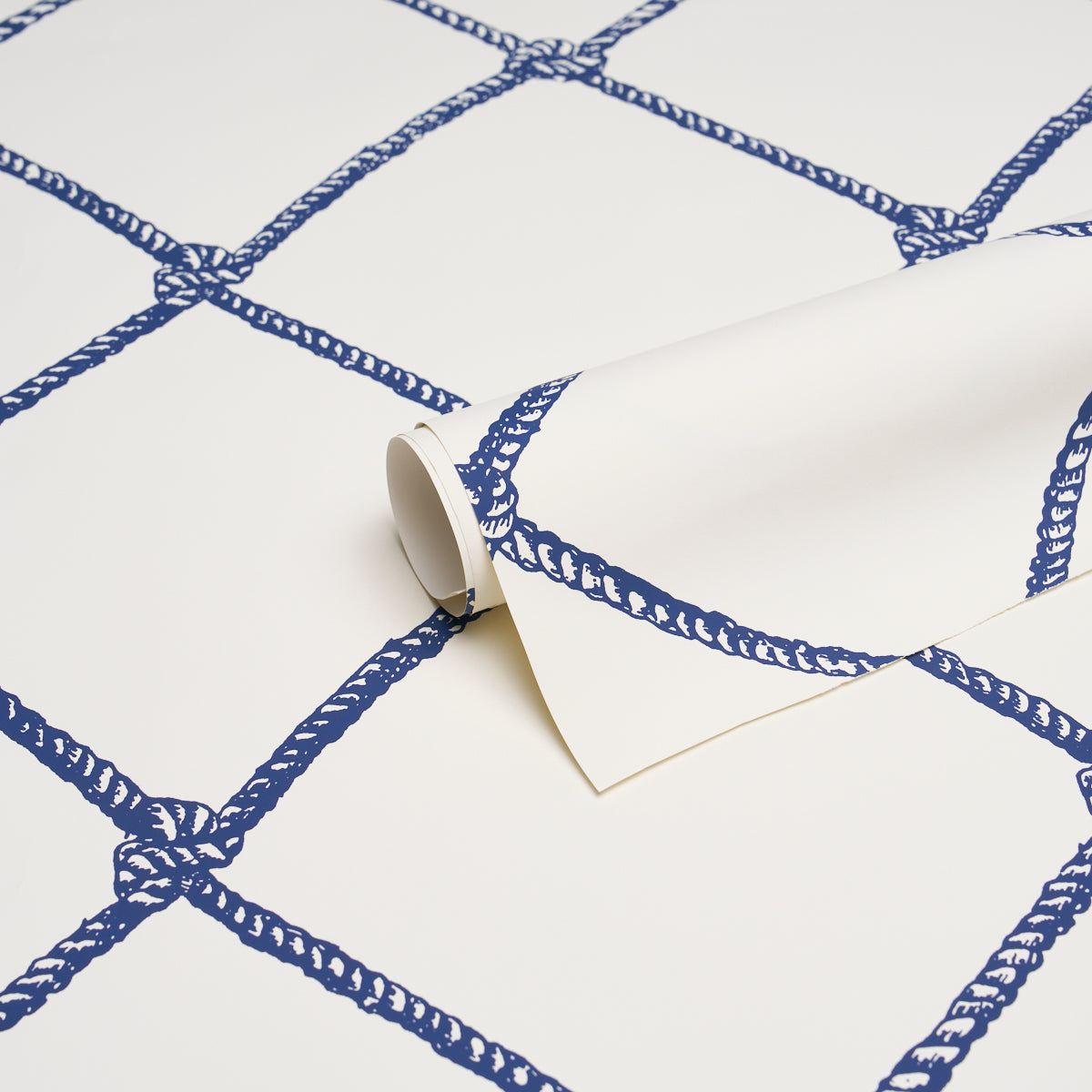 Large Rope Wallpaper in Navy color - pattern number 5019291 - by Schumacher in the Tillett collection