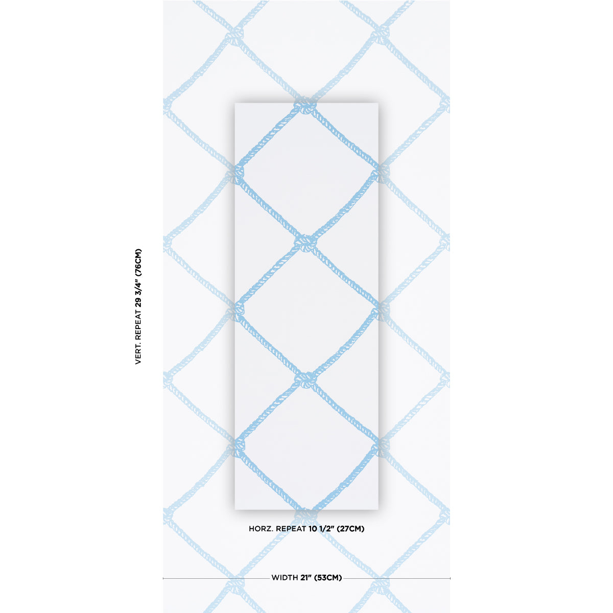 Large Rope Wallpaper in Blue color - pattern number 5019292 - by Schumacher in the Tillett collection