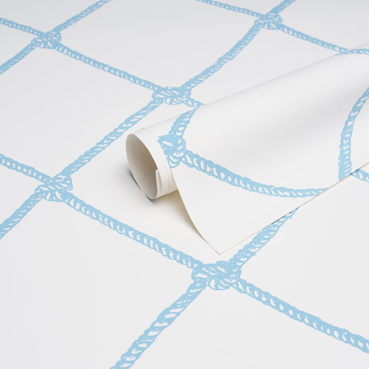 Large Rope Wallpaper in Blue color - pattern number 5019292 - by Schumacher in the Tillett collection