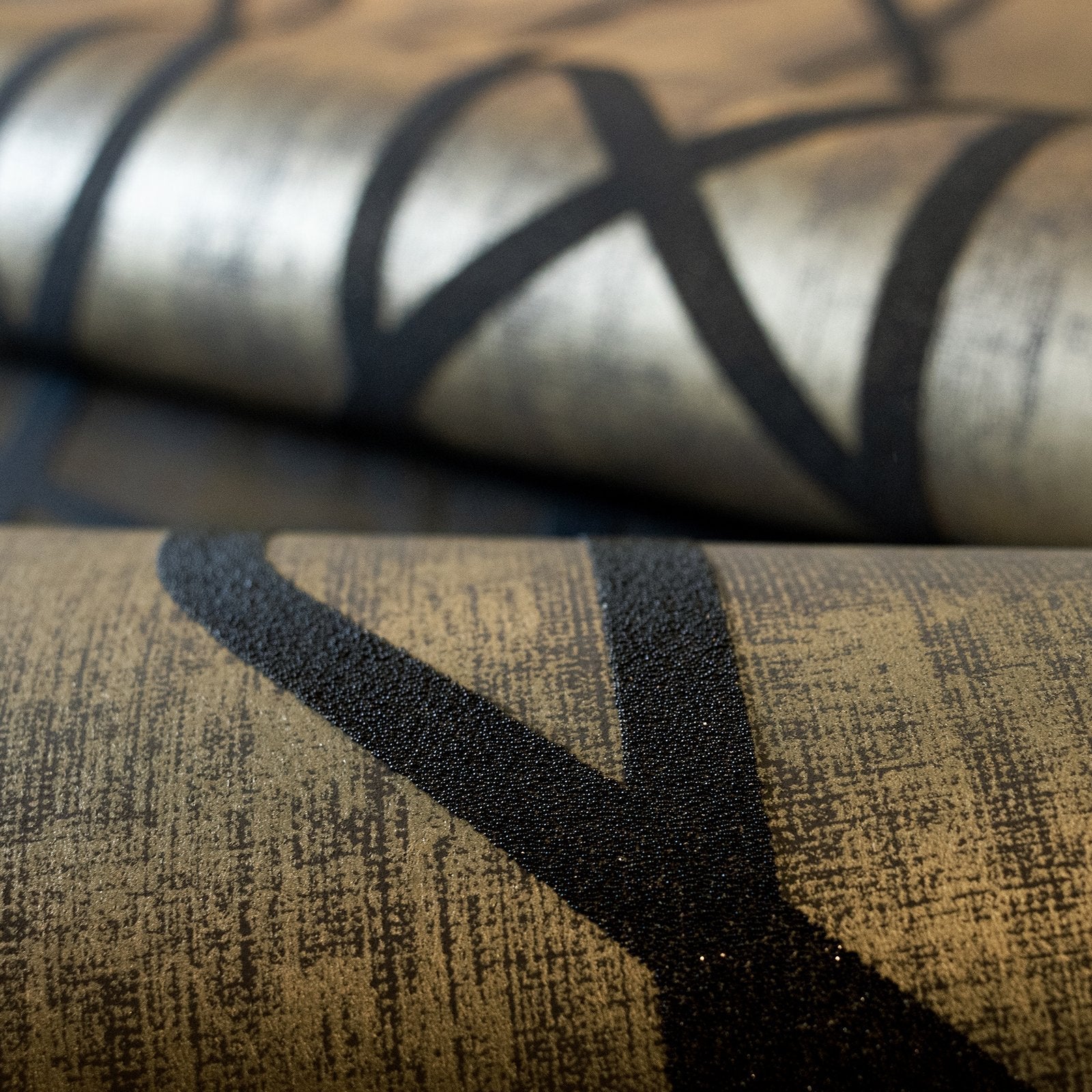 Saturn Umber Brown wallpaper in bronze brown color - pattern number GH51213-23 - by Galerie in the Universe collection