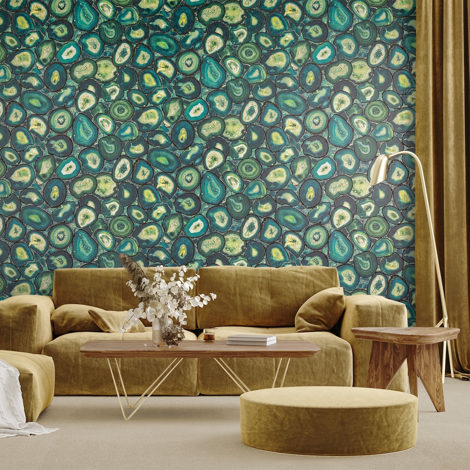 Agate wallpaper in green color - pattern number GH51218-23 - by Galerie in the Pepper collection