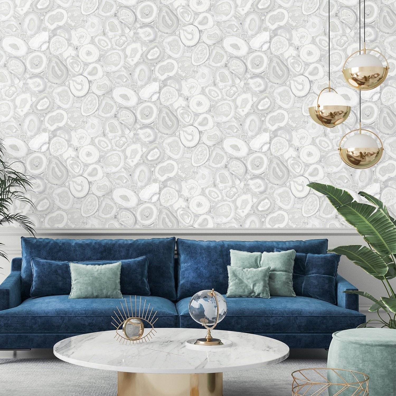 Agate wallpaper in silver grey color - pattern number GH51221-23 - by Galerie in the Pepper collection