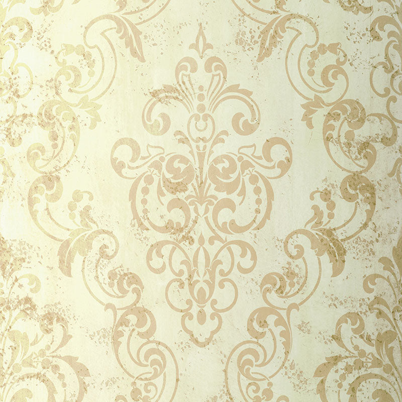 Giovan Damask wallpaper in patina color - pattern number 529122 - by Schumacher in the Palazzo collection
