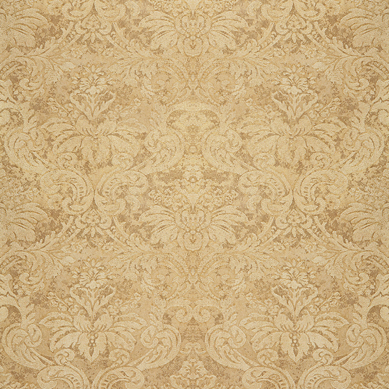 Damasco Metallico wallpaper in gold leaf color - pattern number 529911 - by Schumacher in the Palazzo collection