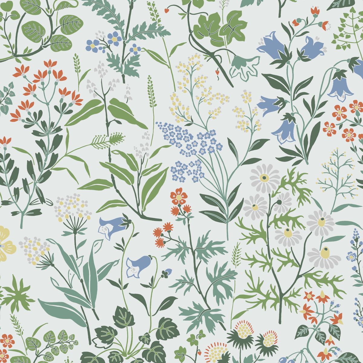Flora wallpaper in ivory color - pattern number 5475 - by Schumacher in the Borastapeter collection