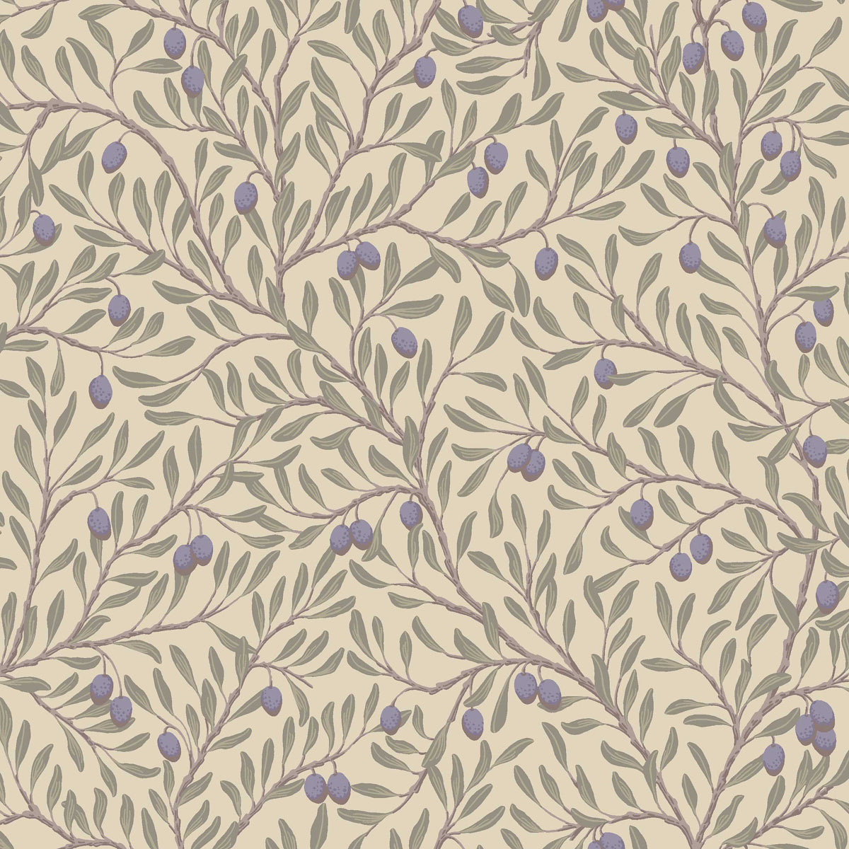 Olivtrad wallpaper in leaf and natural color - pattern number 5704 - by Schumacher in the Borastapeter collection