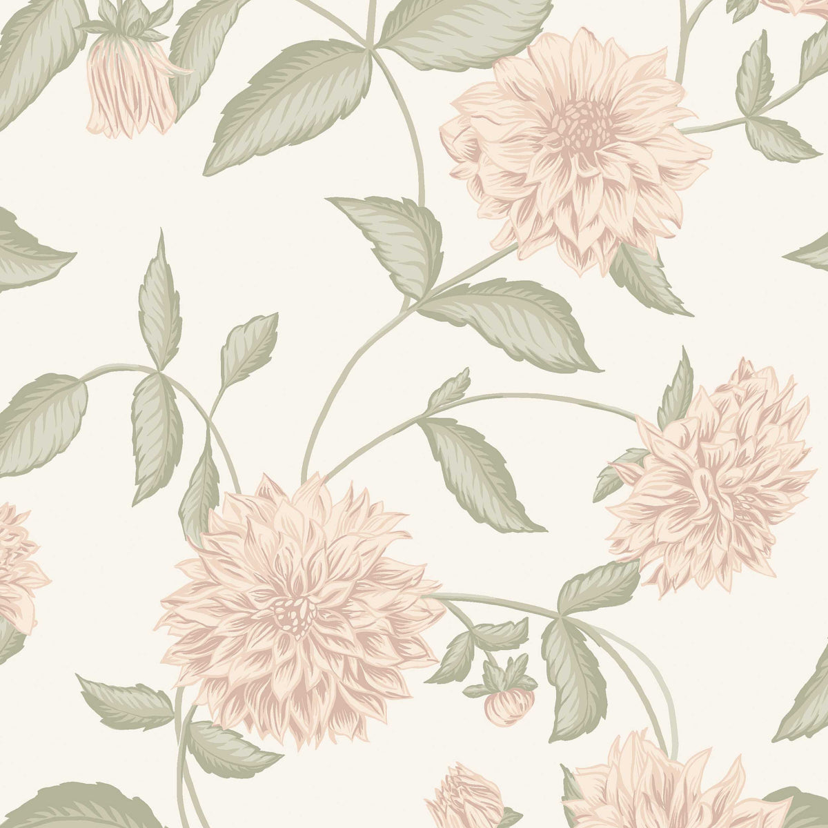 Dahliadrom wallpaper in blush color - pattern number 5718 - by Schumacher in the Borastapeter collection