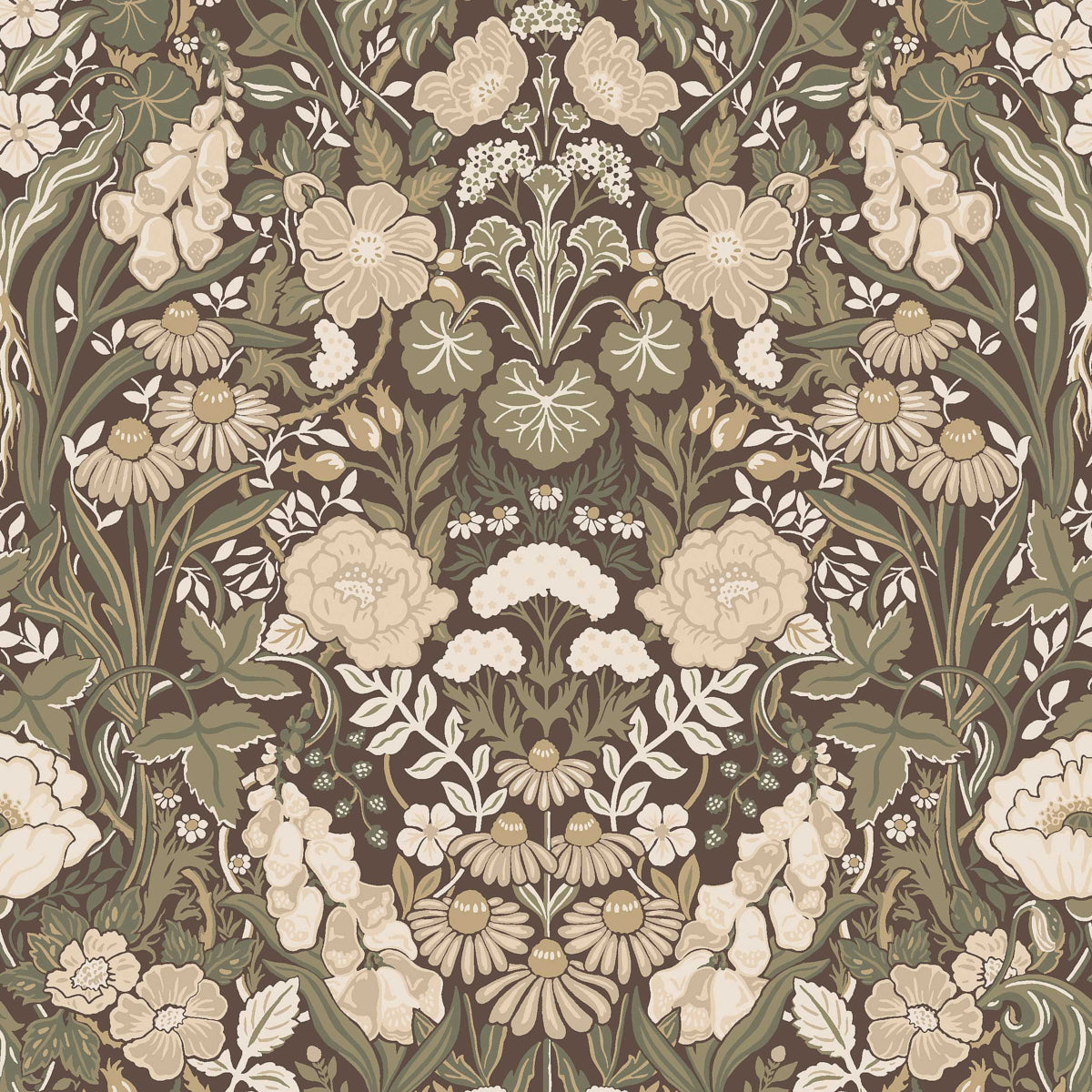 Ortagard fabric in natural and cocoa color - pattern number 5725 - by Schumacher in the Borastapeter collection