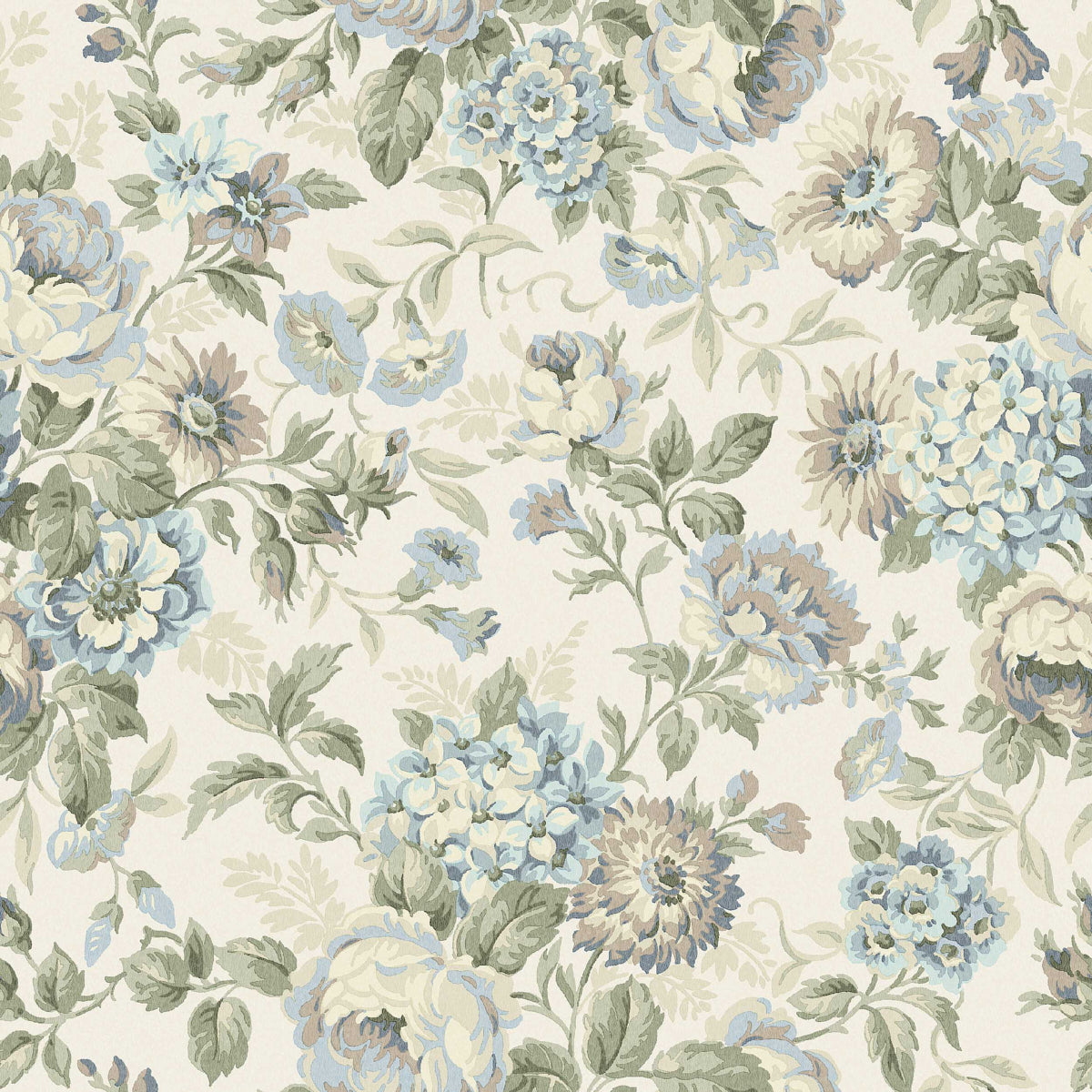 Hortensia wallpaper in blue color - pattern number 5726 - by Schumacher in the Borastapeter collection