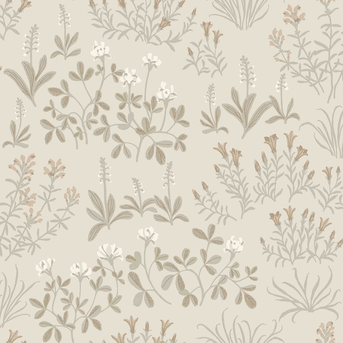 Noras Äng Wallpaper in stone color - pattern number 5805 - by Schumacher in the Borastapeter collection
