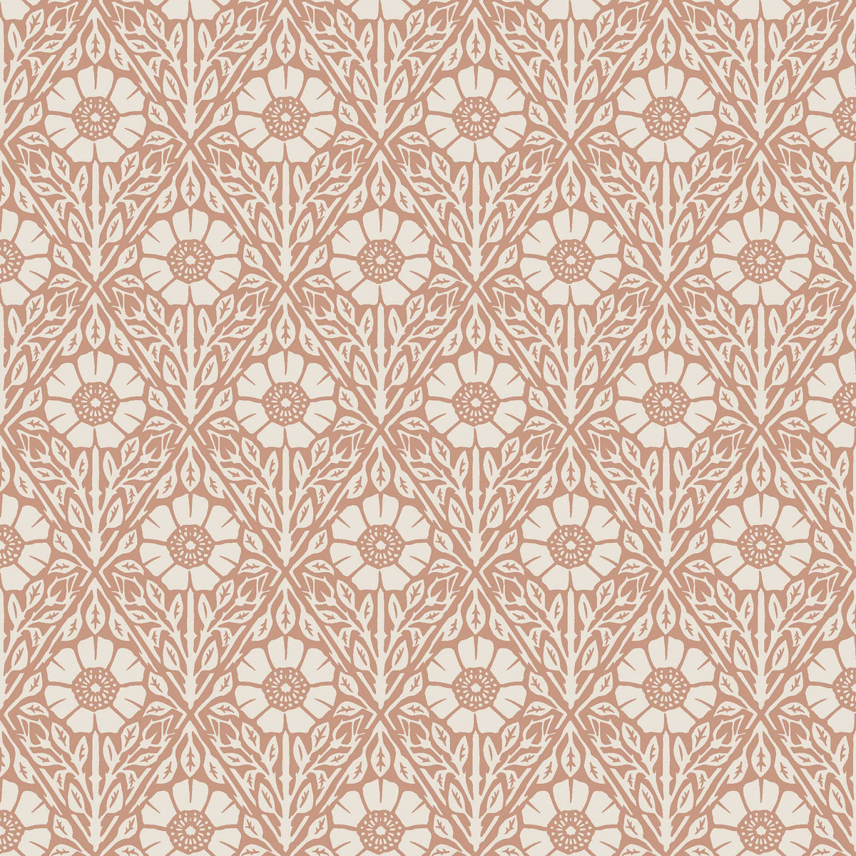 Nyponros Wallpaper in terracotta color - pattern number 5812 - by Schumacher in the Borastapeter collection