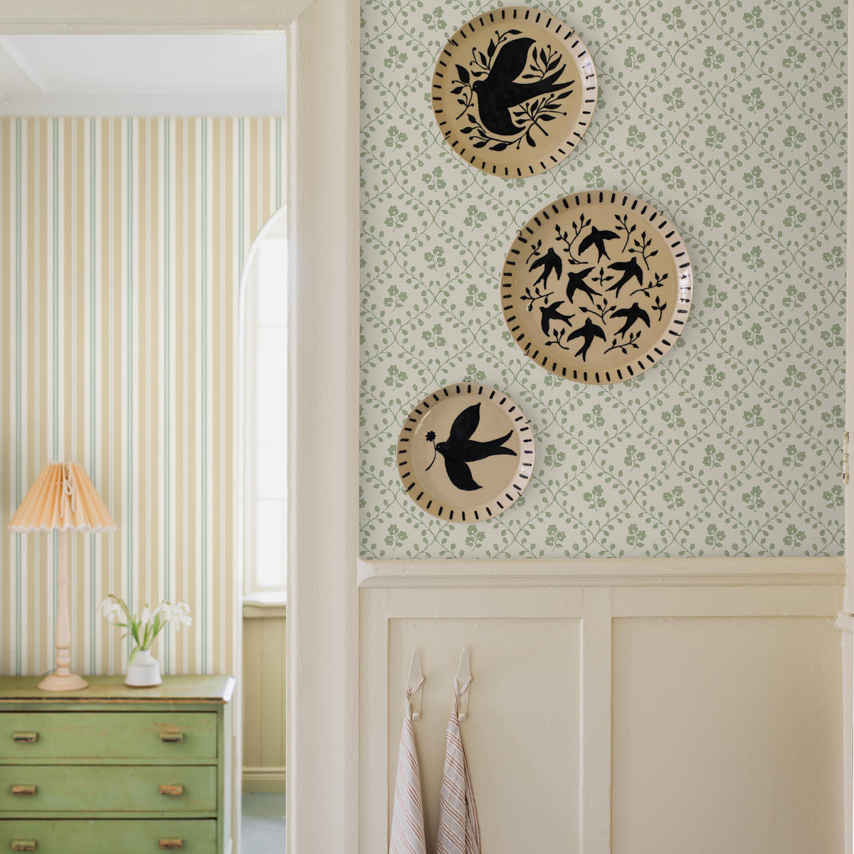Idun Wallpaper in green color - pattern number 5823 - by Schumacher in the Borastapeter collection