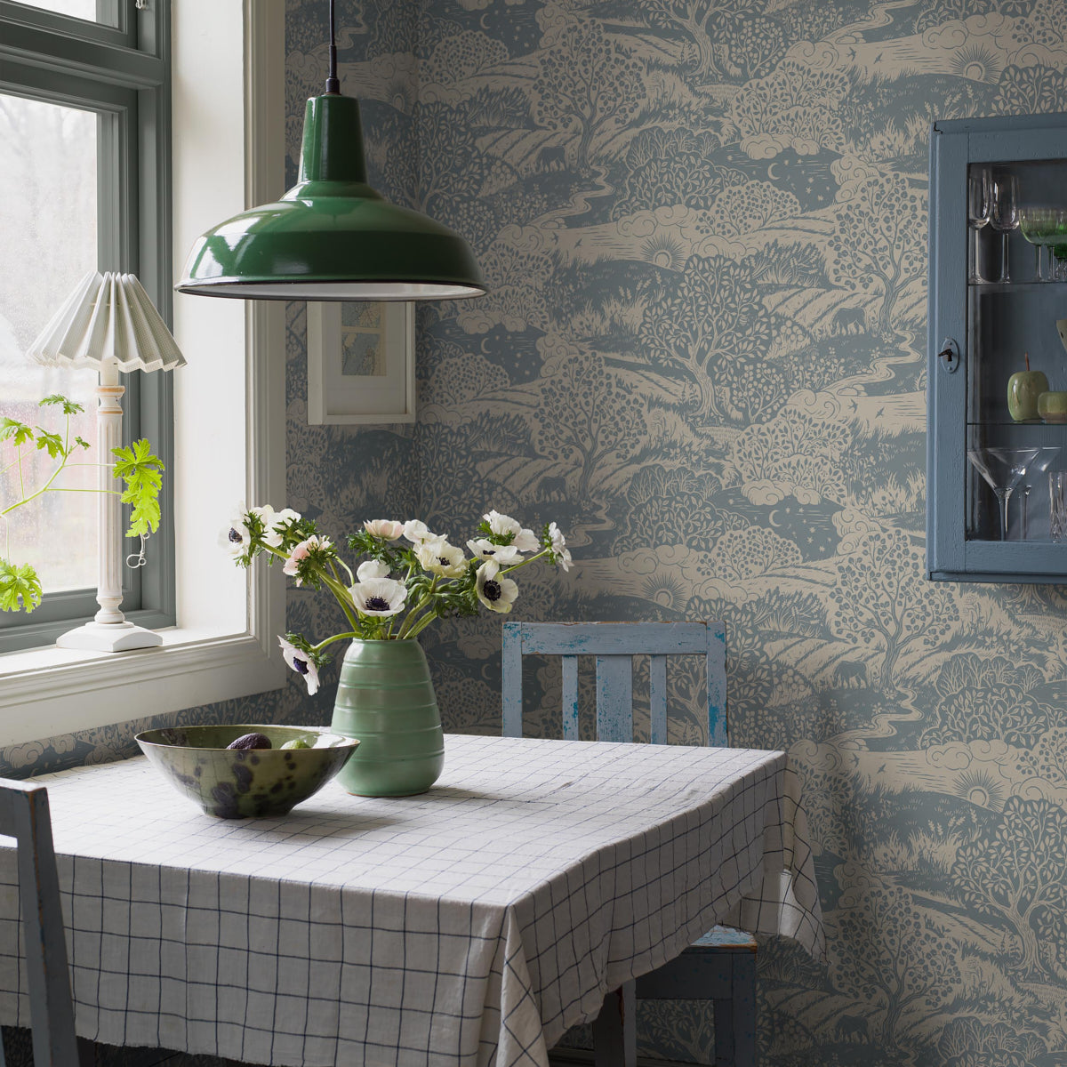 Solängen Wallpaper in slate color - pattern number 5828 - by Schumacher in the Borastapeter collection