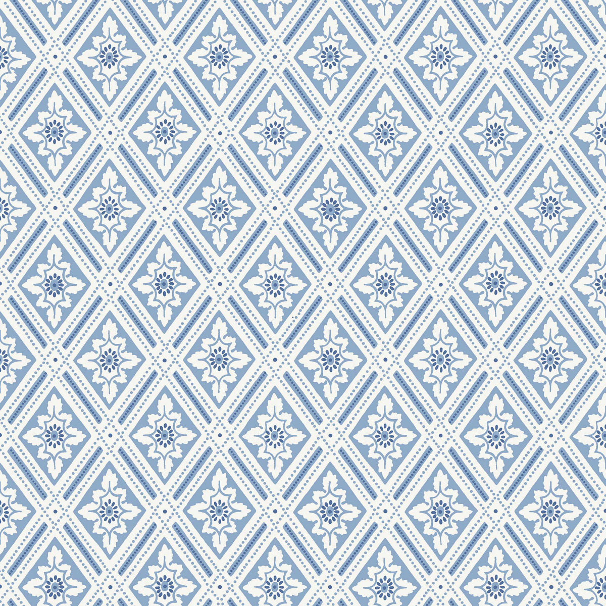 Ester wallpaper in blue and white color - pattern number 6148 - by Schumacher in the Borastapeter collection