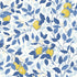 Citrontrad wallpaper in blue and yellow color - pattern number 6150 - by Schumacher in the Borastapeter collection
