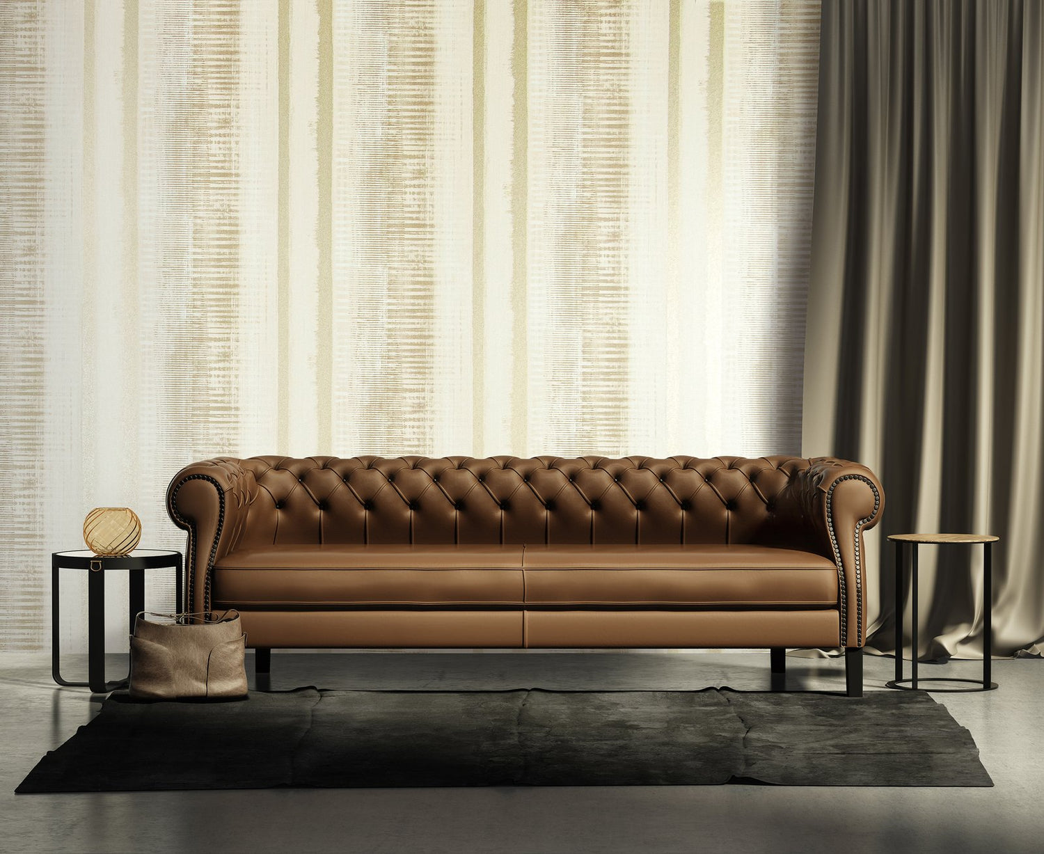 Hermes wallpaper in cream color - pattern number 64323 - by Galerie in the Adonea collection