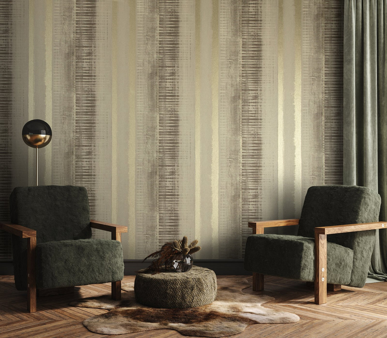 Hermes wallpaper in beige color - pattern number 64325 - by Galerie in the Adonea collection